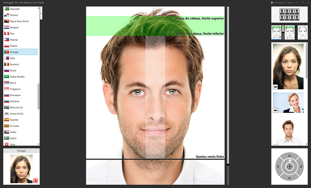 Crie duas fotografias de passaporte diferentes