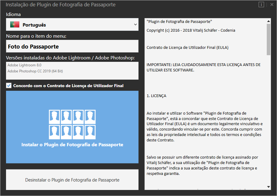 Passport Photo Plugin Installation
